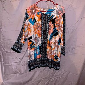 Mid long floral print blouse